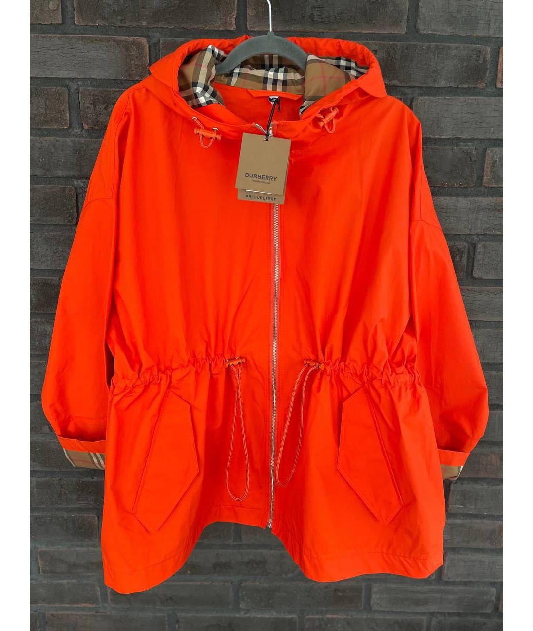 BURBERRY Оранжевая хлопковая парка, фото 7
