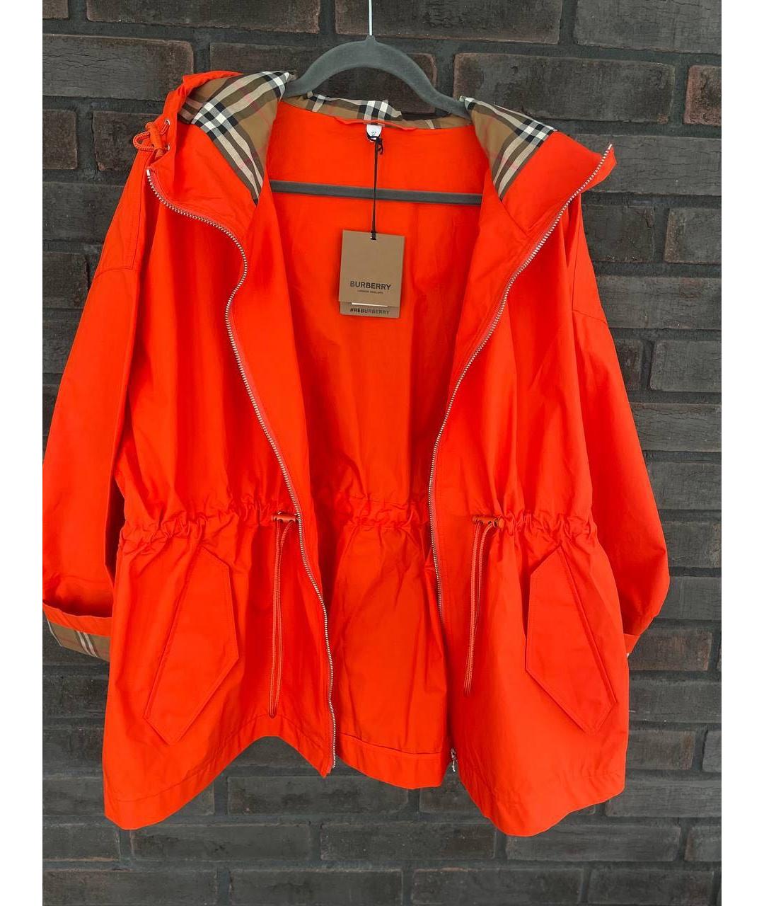BURBERRY Оранжевая хлопковая парка, фото 3