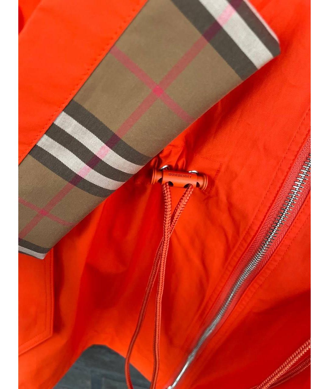 BURBERRY Оранжевая хлопковая парка, фото 4
