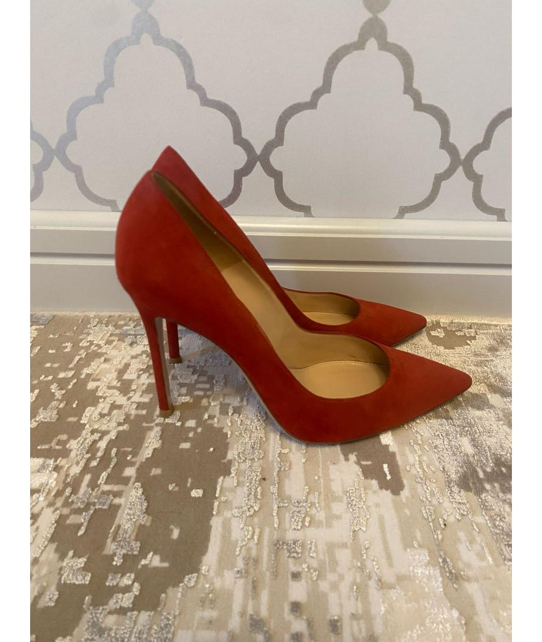 GIANVITO ROSSI Красные замшевые туфли, фото 3