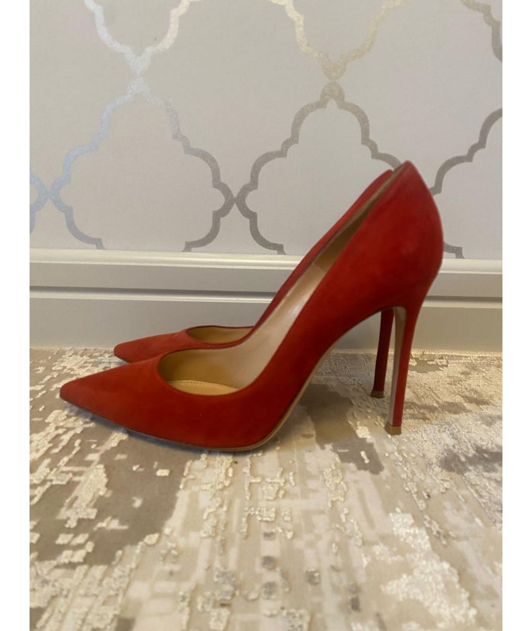 GIANVITO ROSSI Красные замшевые туфли, фото 7