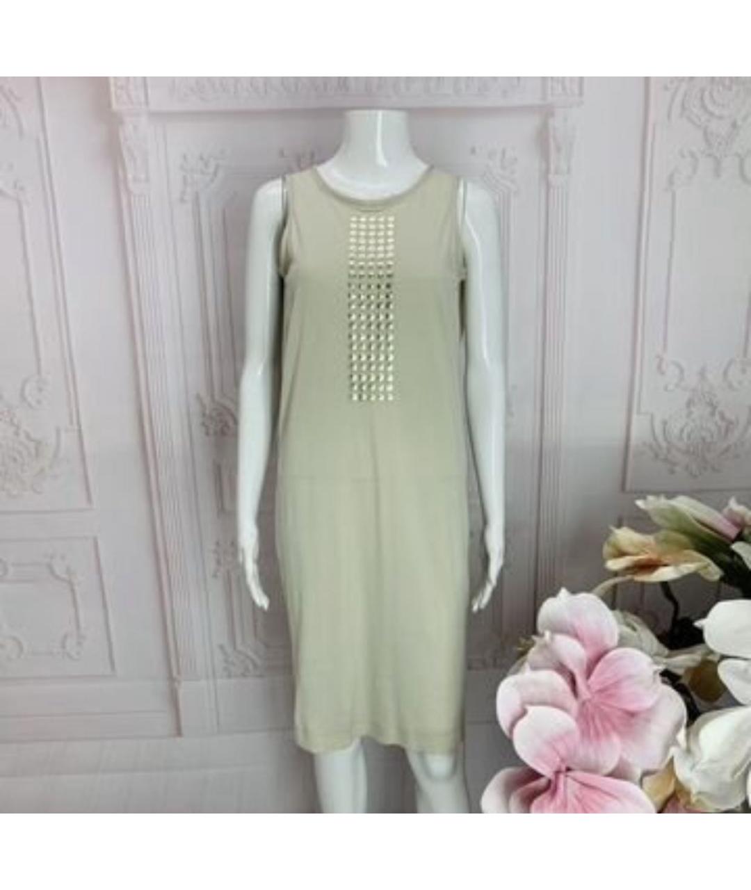 NUDE Бежевое хлопковое повседневное платье, фото 5