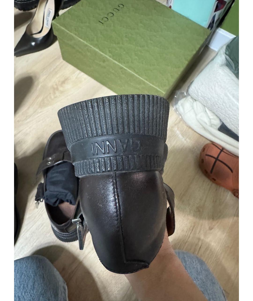 GANNI Коричневые кожаные брогги и оксфорды, фото 4