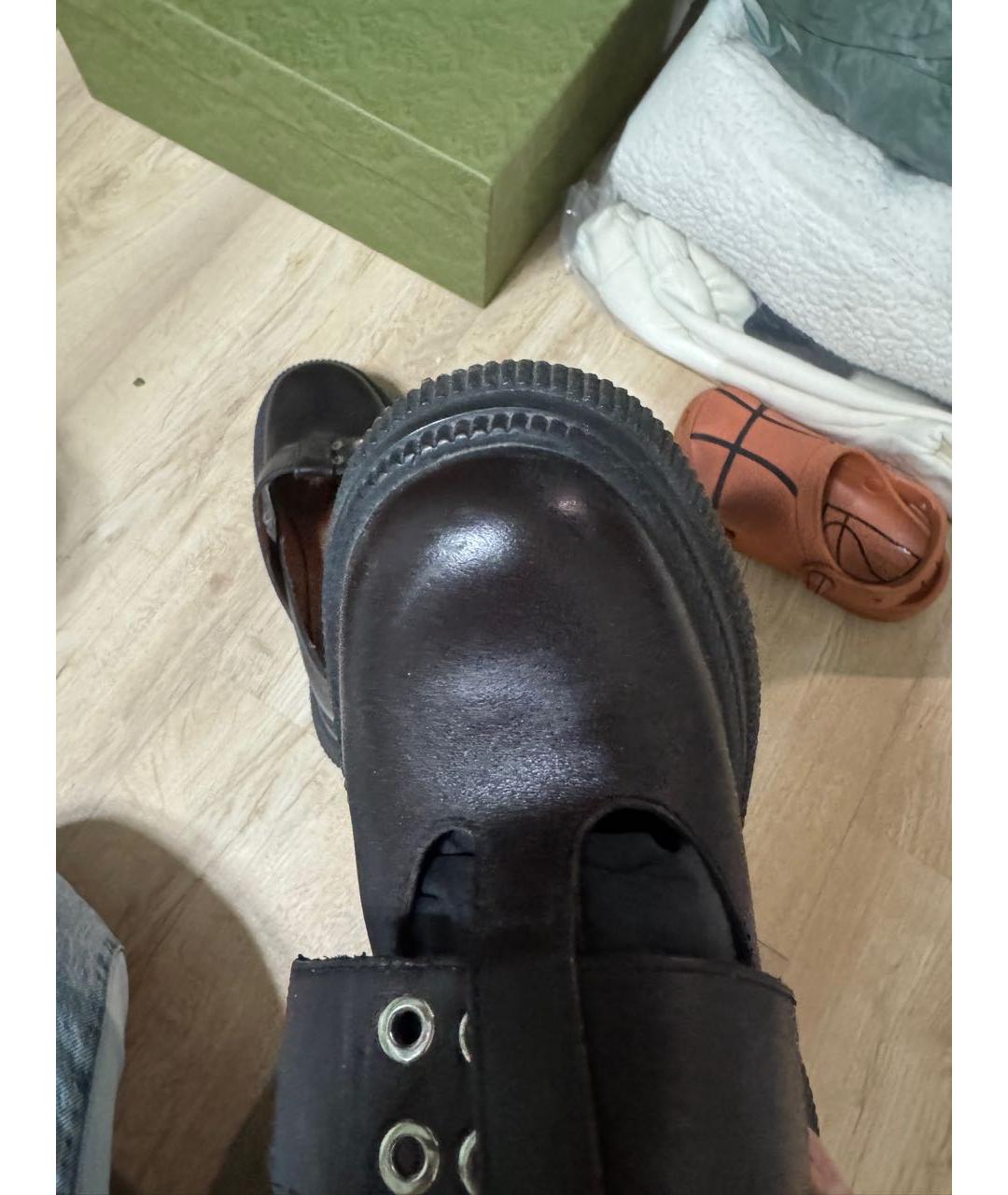 GANNI Коричневые кожаные брогги и оксфорды, фото 5