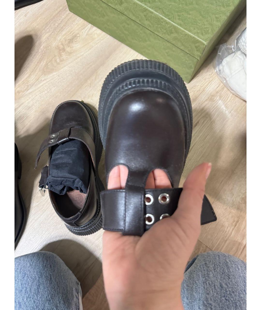 GANNI Коричневые кожаные брогги и оксфорды, фото 3