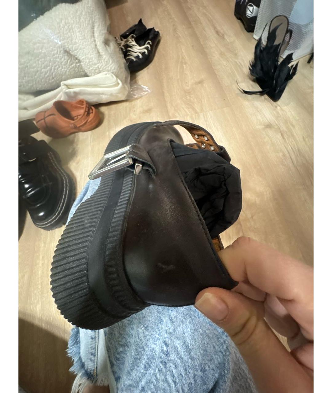 GANNI Коричневые кожаные брогги и оксфорды, фото 7