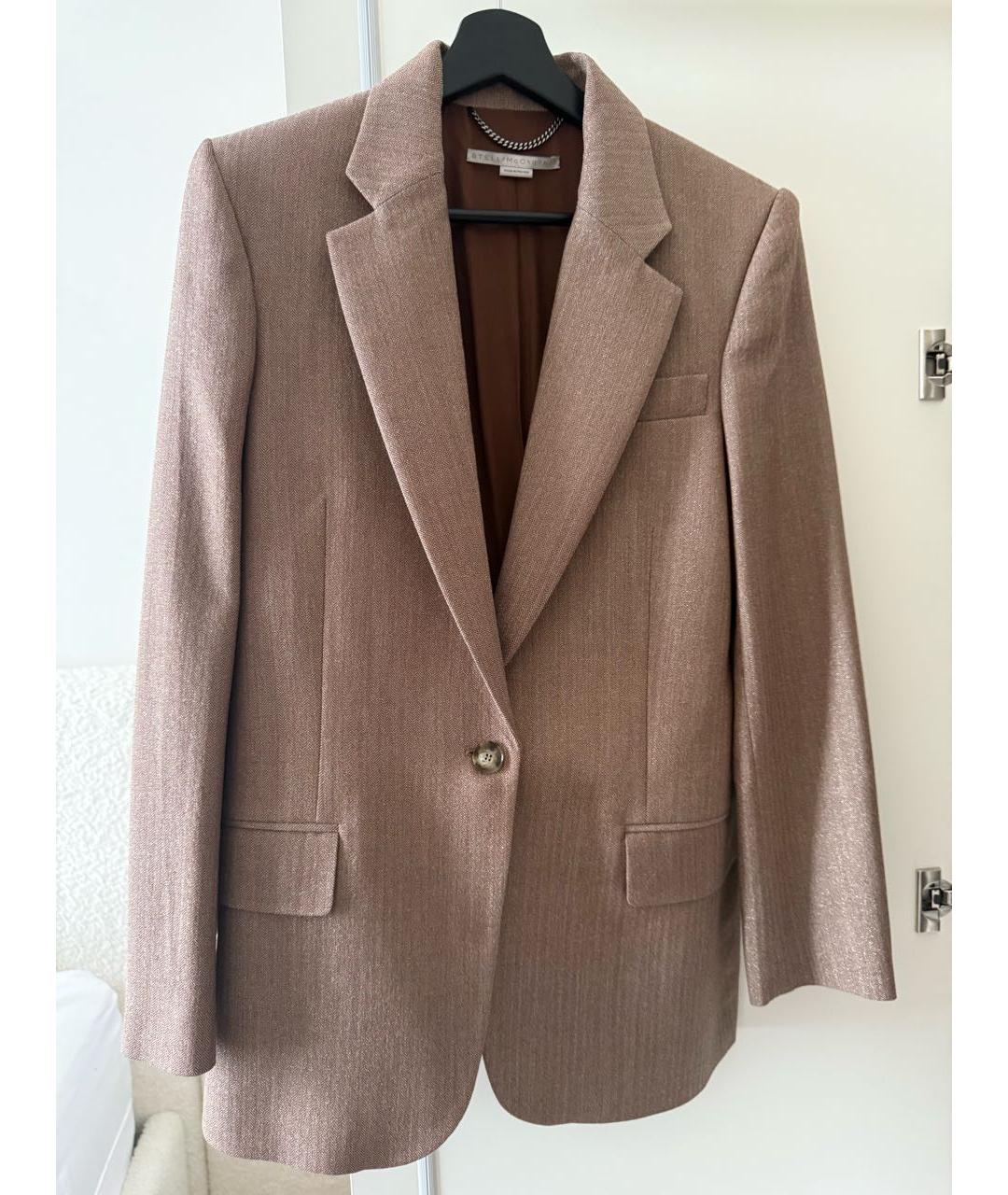 STELLA MCCARTNEY Бежевый шерстяной костюм с брюками, фото 6