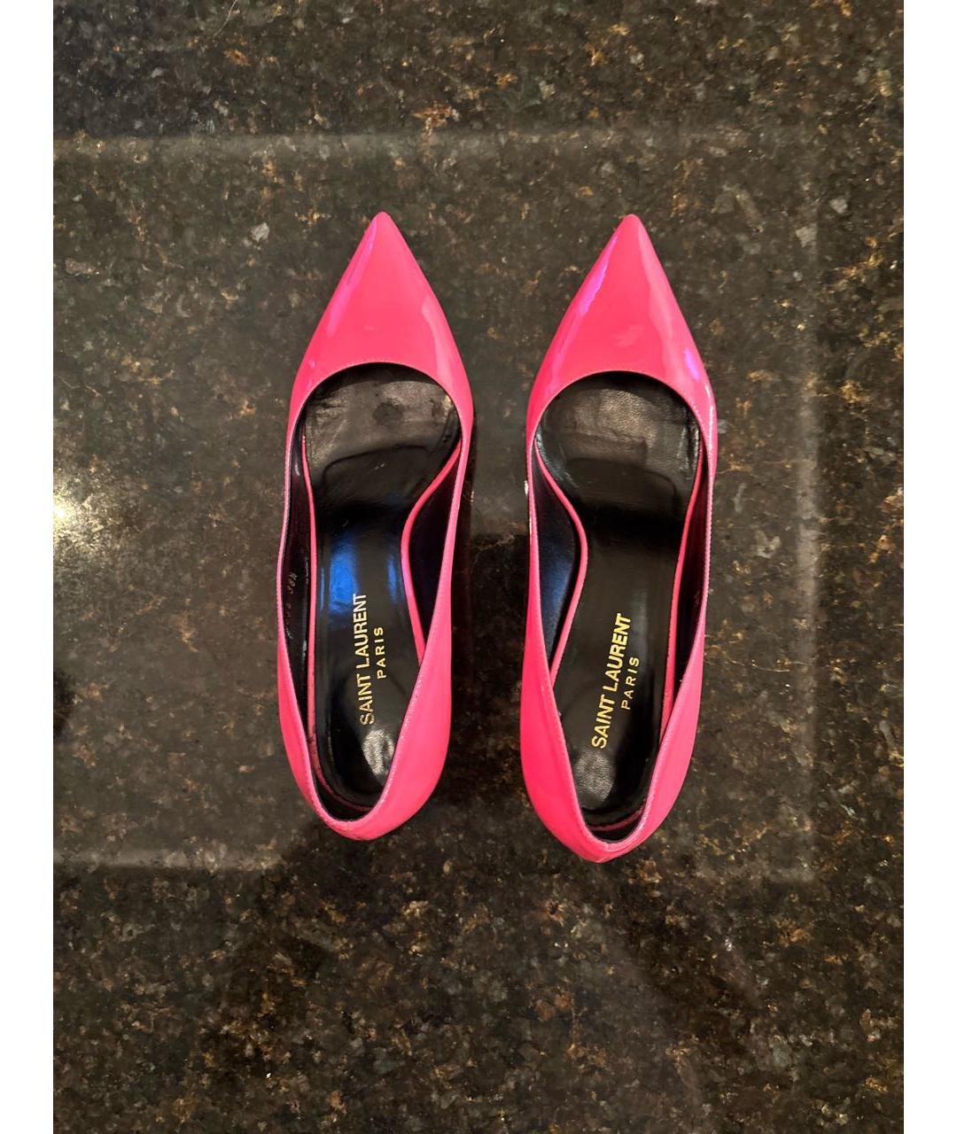 SAINT LAURENT Розовые туфли из лакированной кожи, фото 3