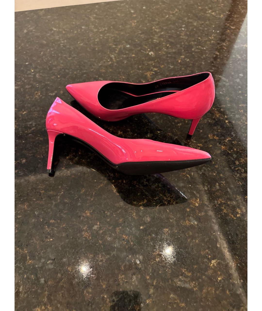 SAINT LAURENT Розовые туфли из лакированной кожи, фото 6