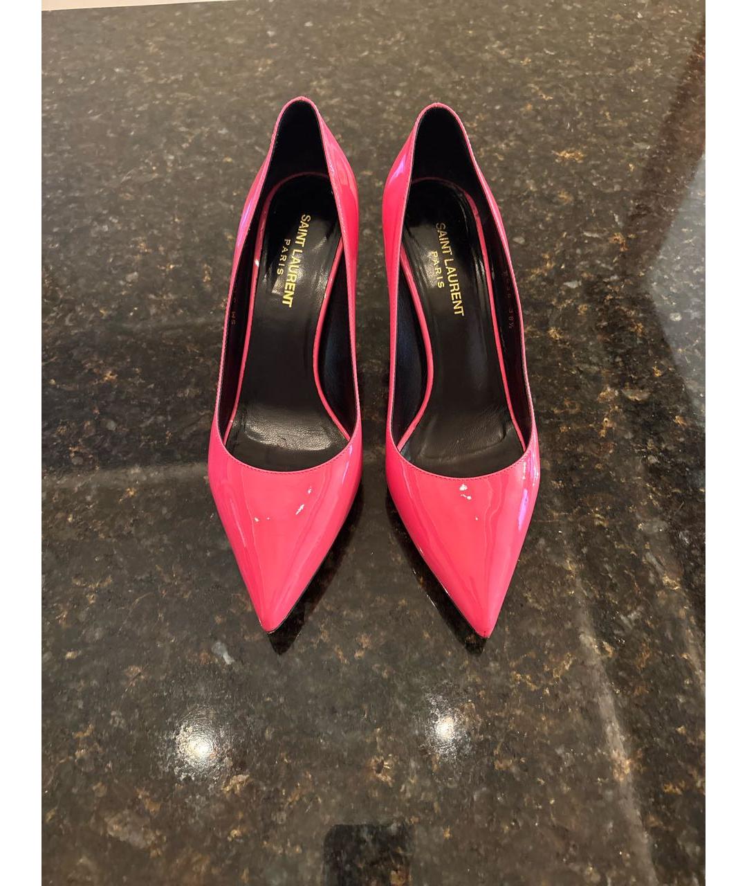 SAINT LAURENT Розовые туфли из лакированной кожи, фото 2