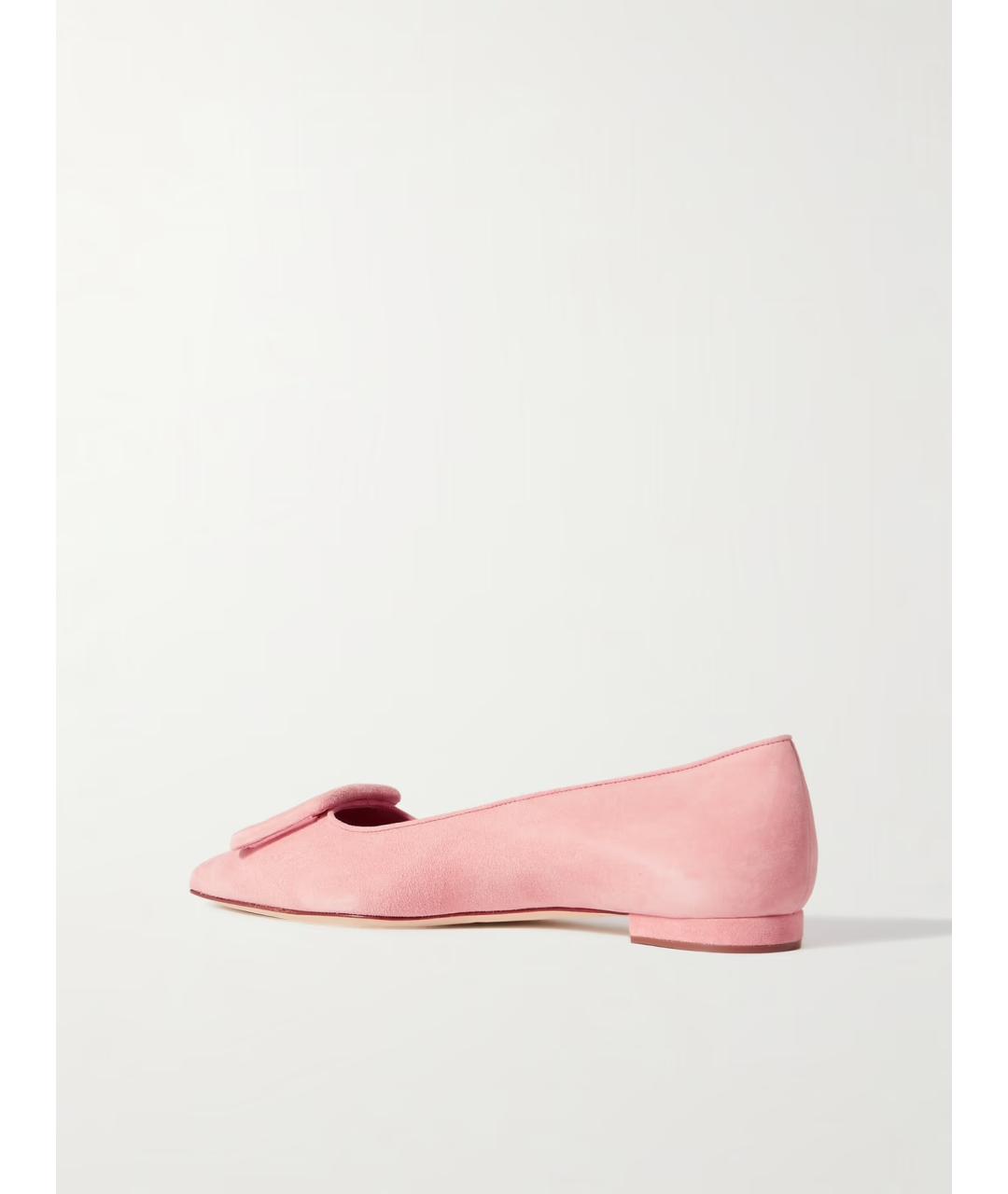 MANOLO BLAHNIK Розовые замшевые балетки, фото 3