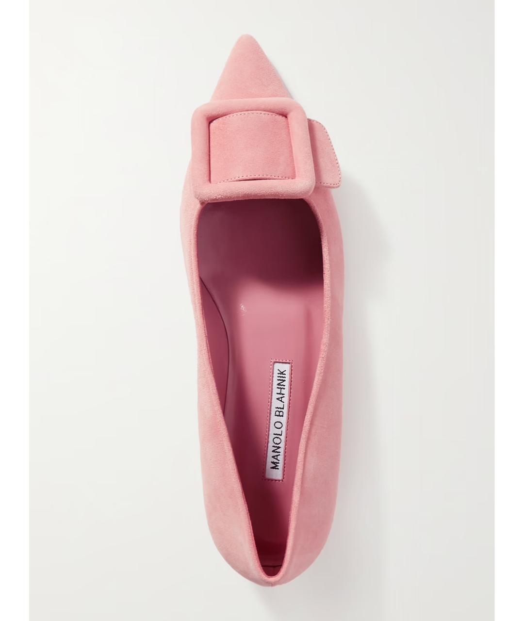 MANOLO BLAHNIK Розовые замшевые балетки, фото 4