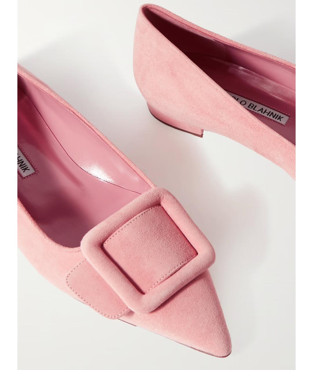 MANOLO BLAHNIK Розовые замшевые балетки, фото 5