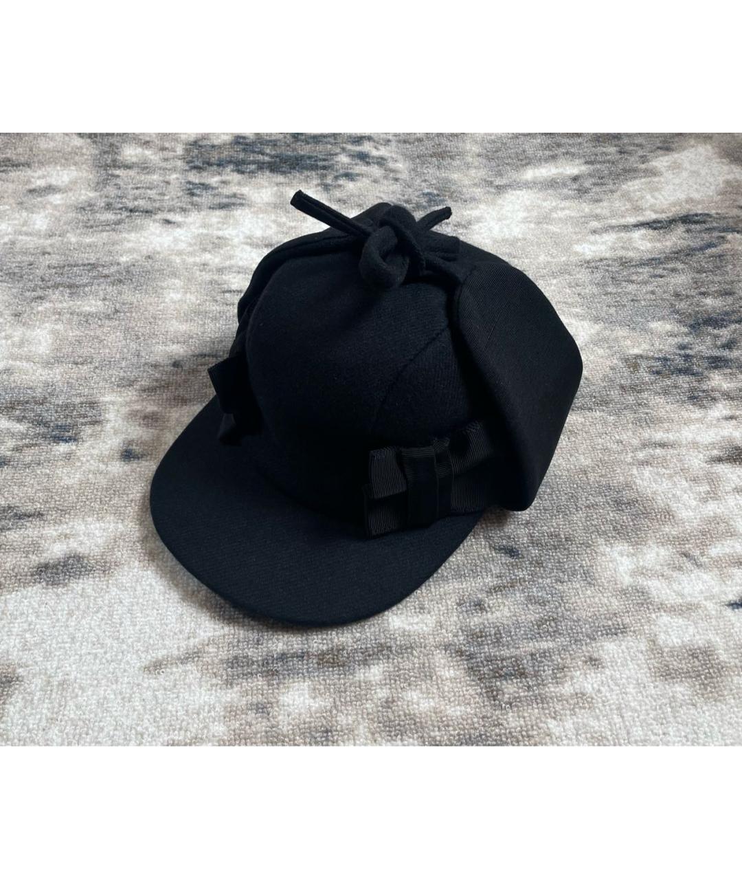 PRADA Черная шерстяная кепка, фото 3