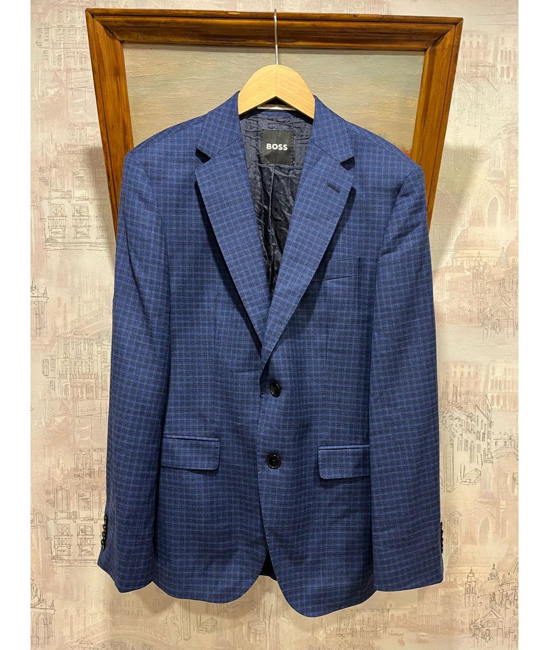 HUGO BOSS Синий шерстяной пиджак, фото 5
