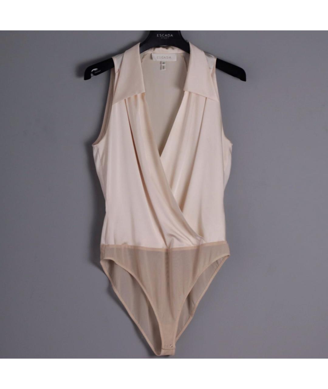 ESCADA Бежевая шелковая блузы, фото 7