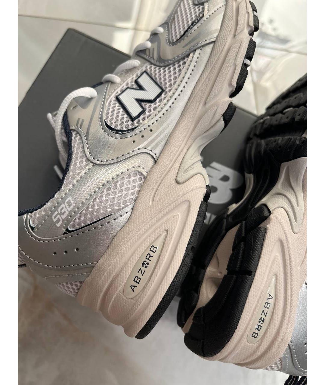 NEW BALANCE Бежевые кожаные кроссовки, фото 5