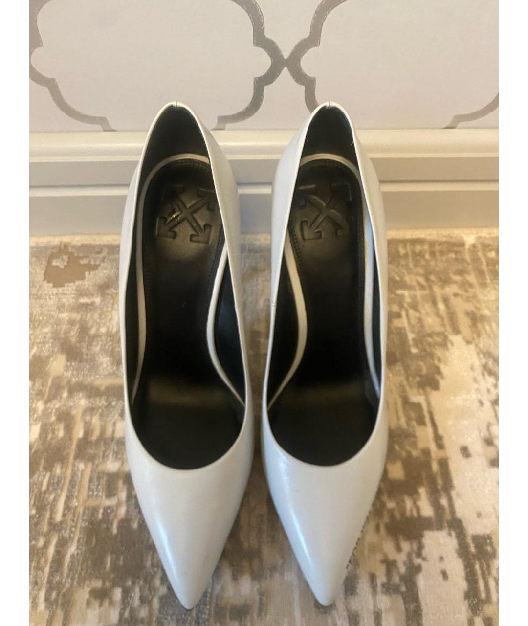 OFF-WHITE Белые кожаные туфли, фото 5