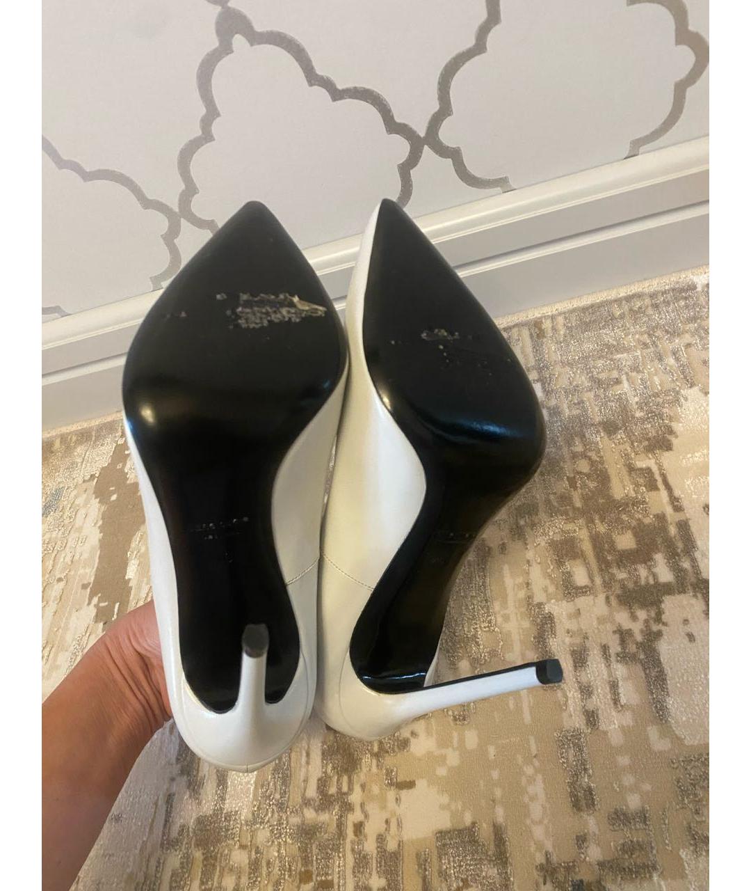 OFF-WHITE Белые кожаные туфли, фото 2