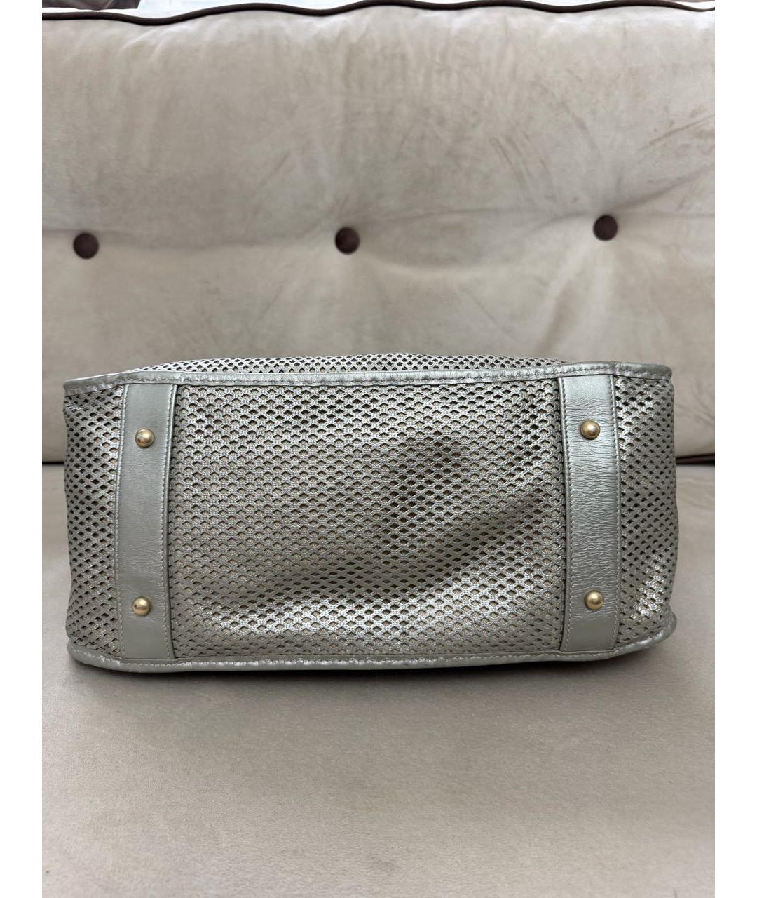 CHANEL Серебряная кожаная сумка тоут, фото 5