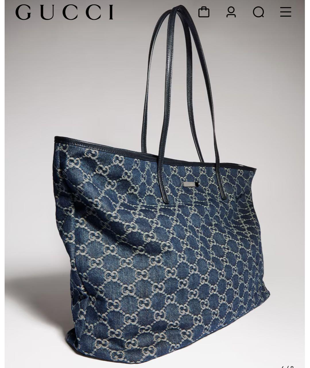 GUCCI Синяя сумка тоут, фото 3