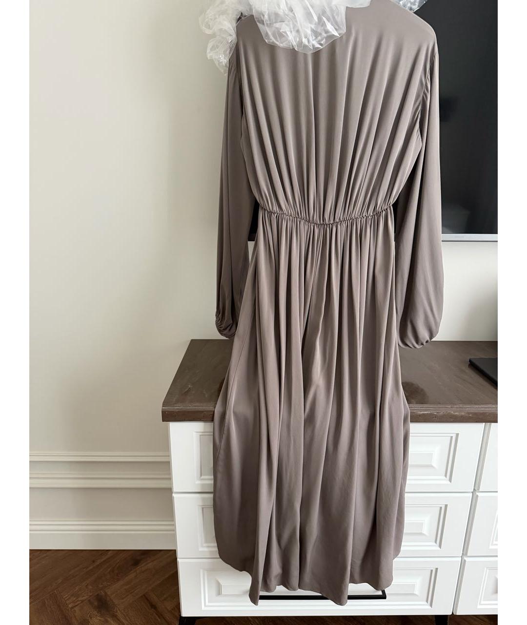 THE ROW Антрацитовое шелковое платье, фото 2