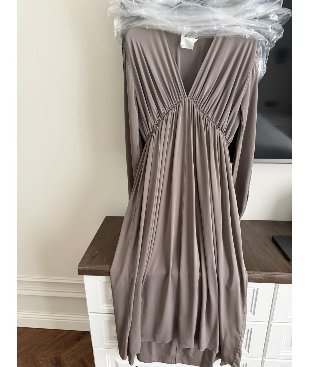 THE ROW Антрацитовое шелковое платье, фото 4