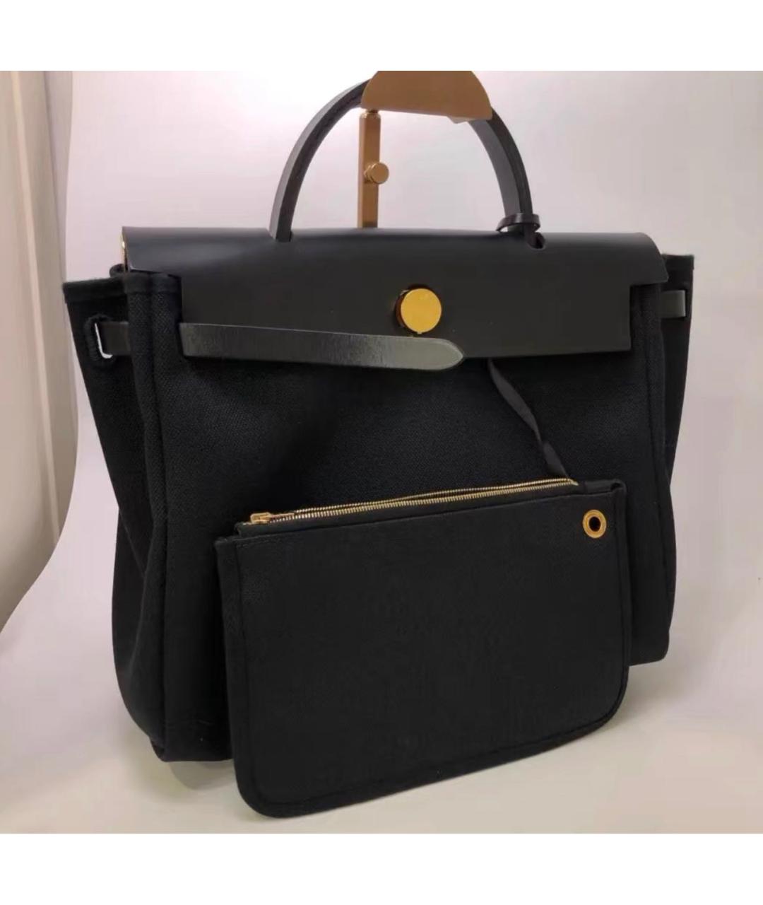 HERMES Черная тканевая сумка через плечо, фото 2