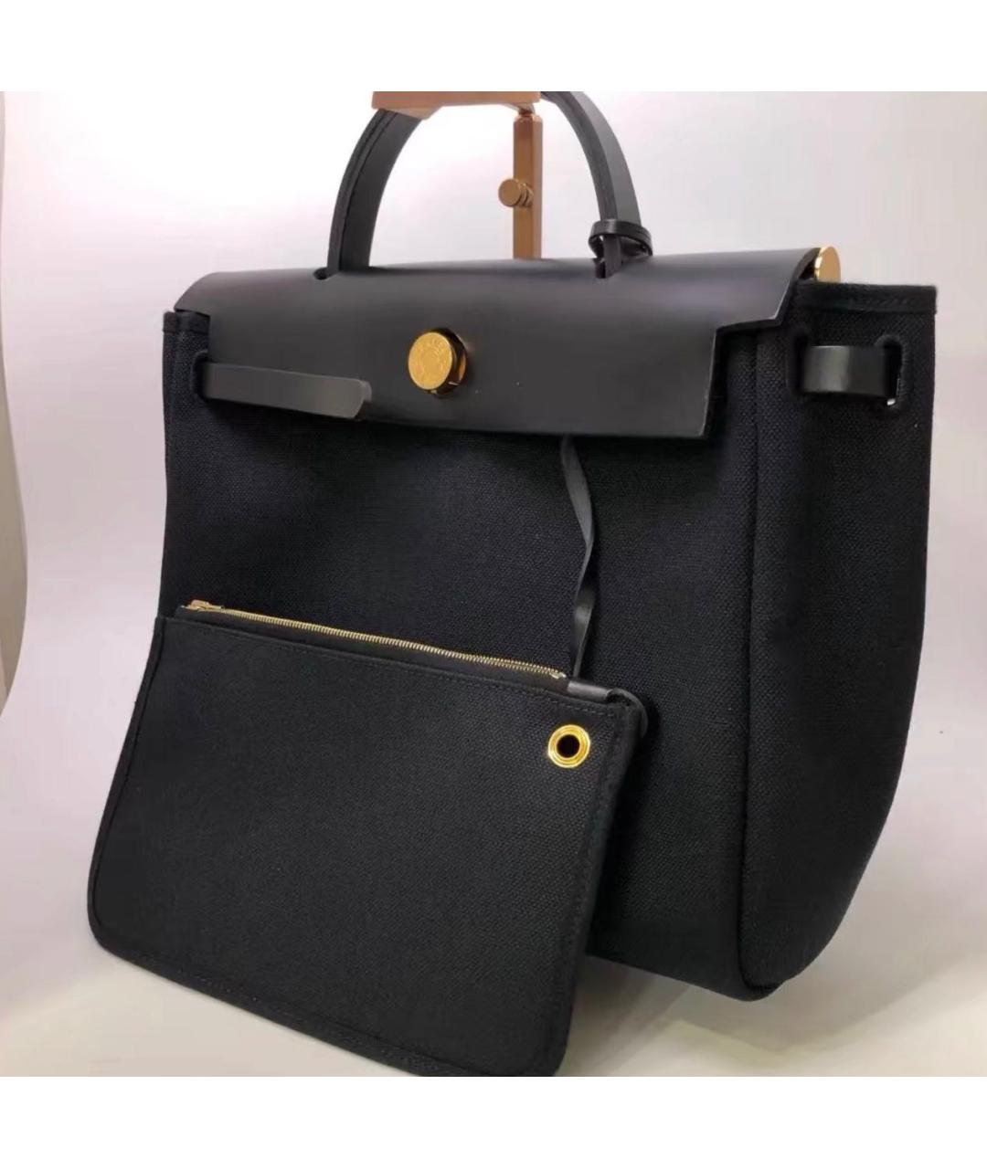 HERMES Черная тканевая сумка через плечо, фото 4