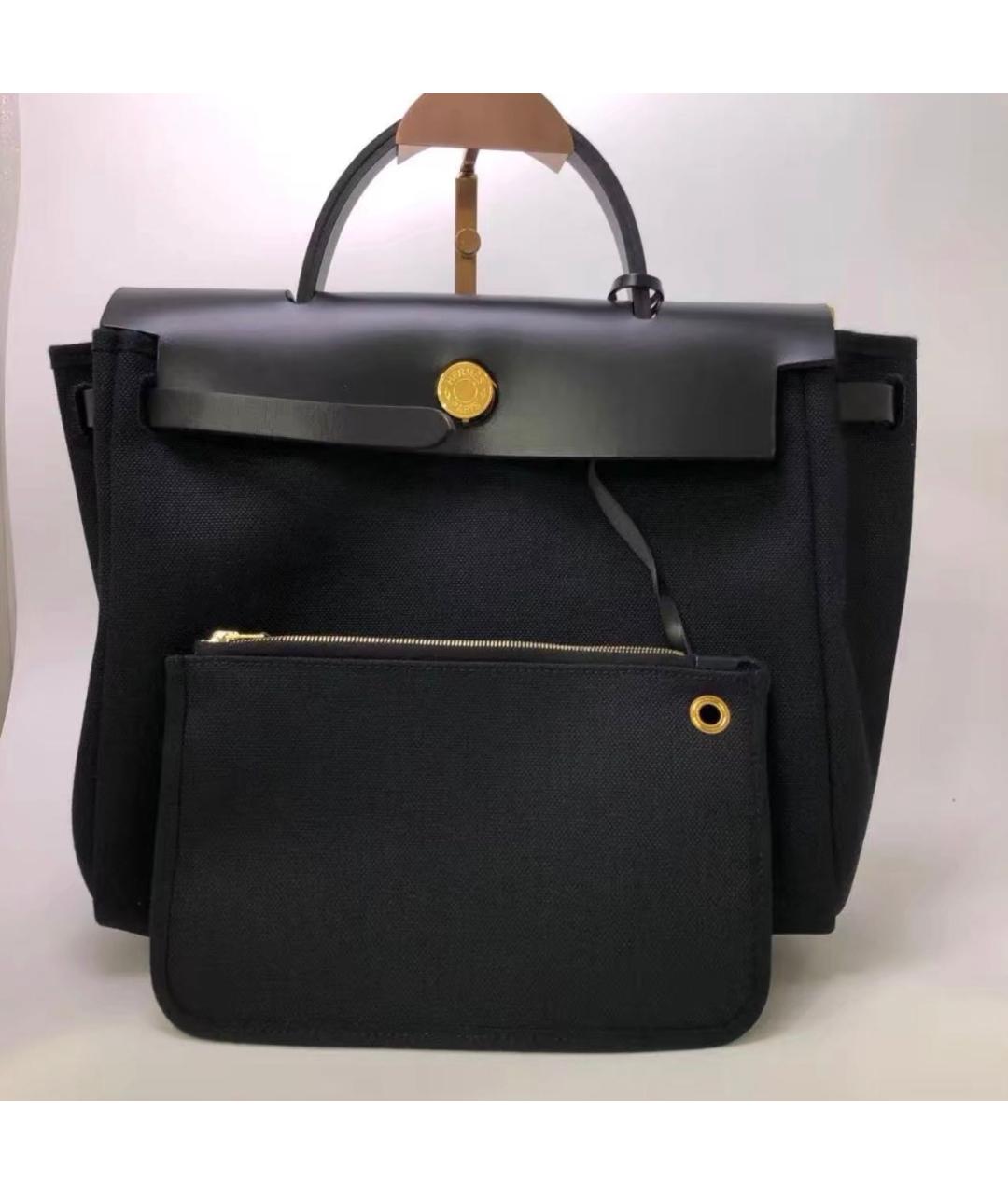 HERMES Черная тканевая сумка через плечо, фото 8