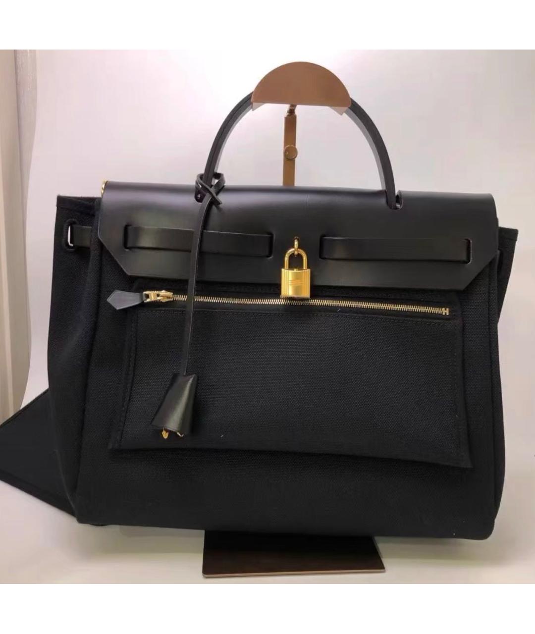 HERMES Черная тканевая сумка через плечо, фото 3