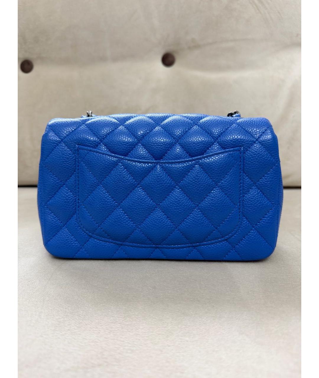 CHANEL Синяя кожаная сумка через плечо, фото 3