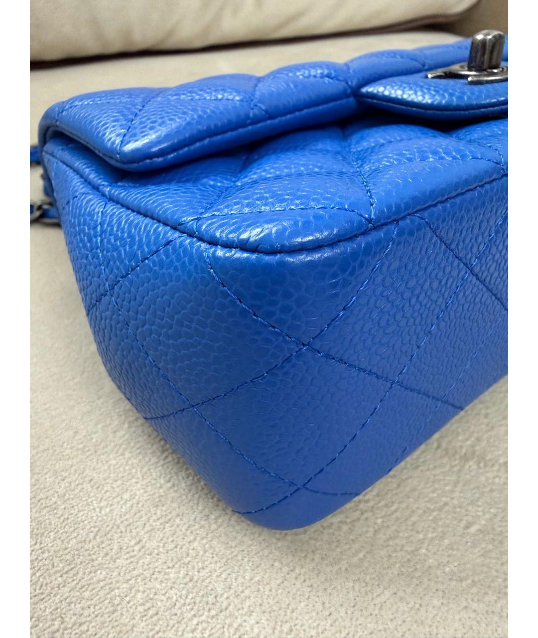 CHANEL Синяя кожаная сумка через плечо, фото 6