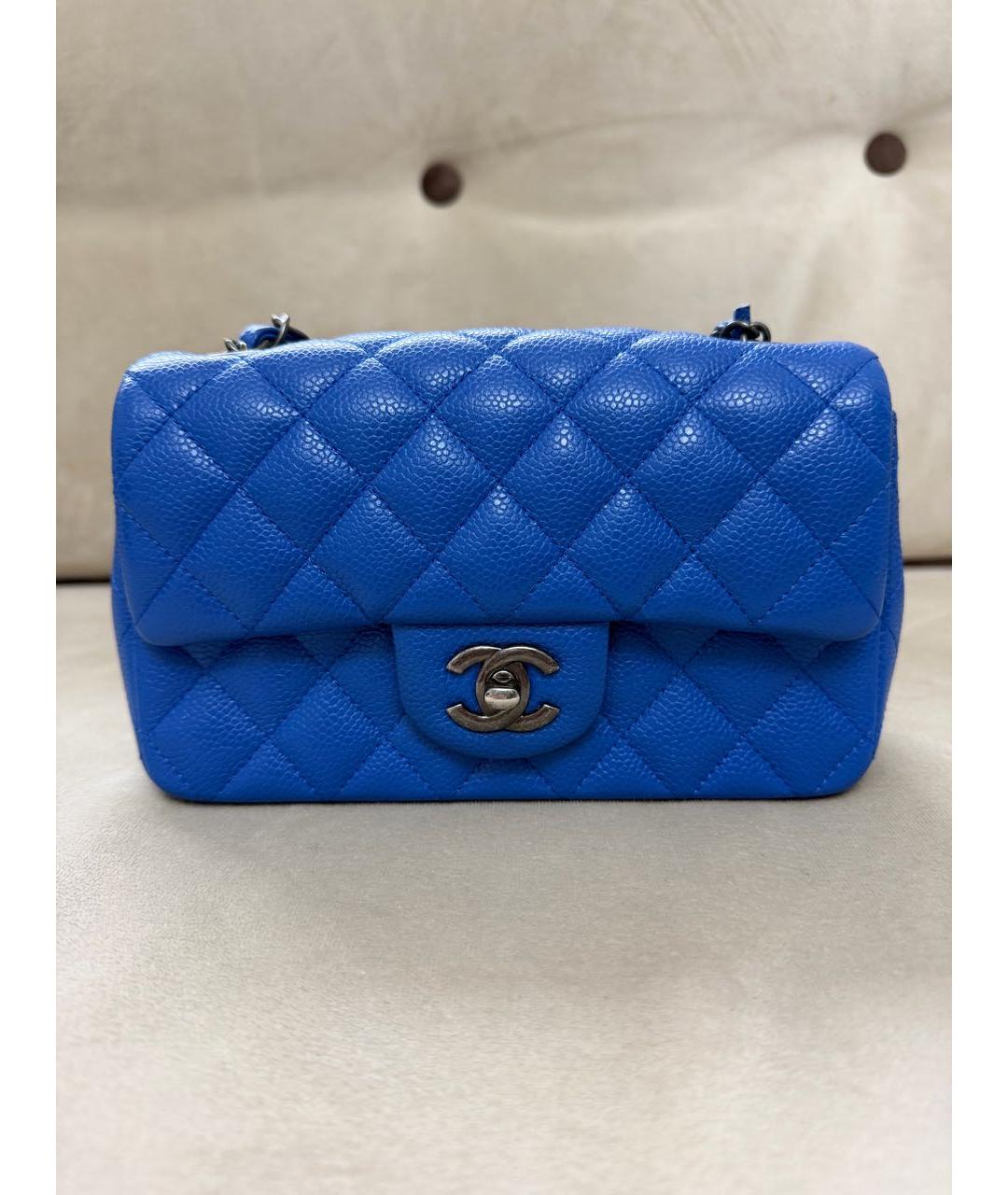 CHANEL Синяя кожаная сумка через плечо, фото 9