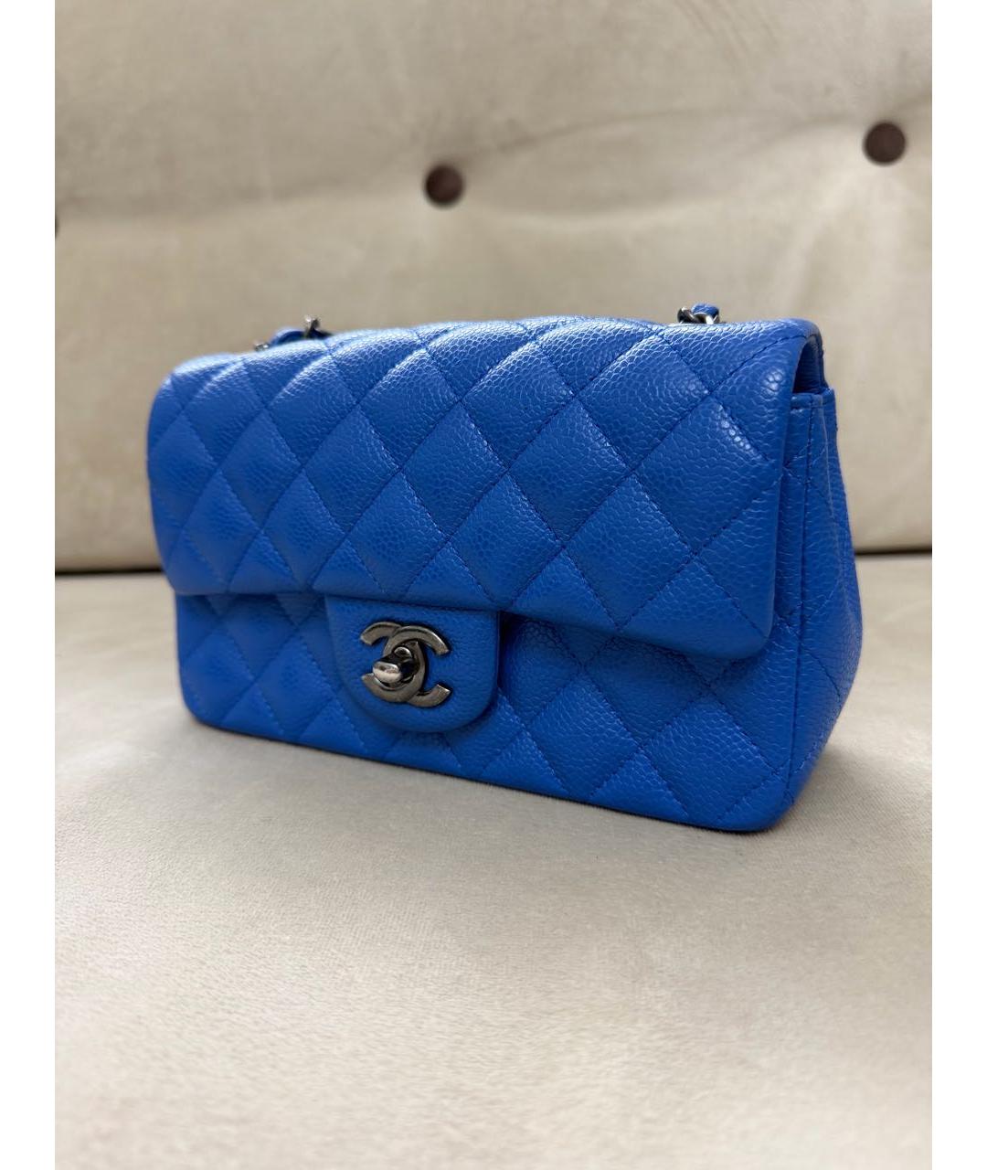 CHANEL Синяя кожаная сумка через плечо, фото 2