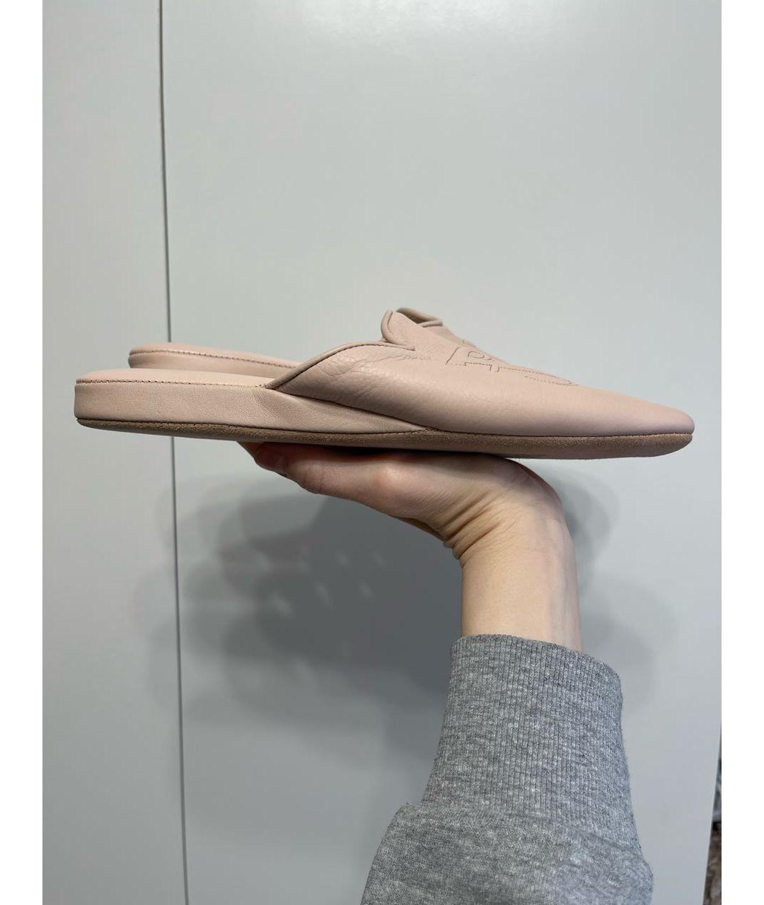 FRETTE Розовые кожаные шлепанцы, фото 8