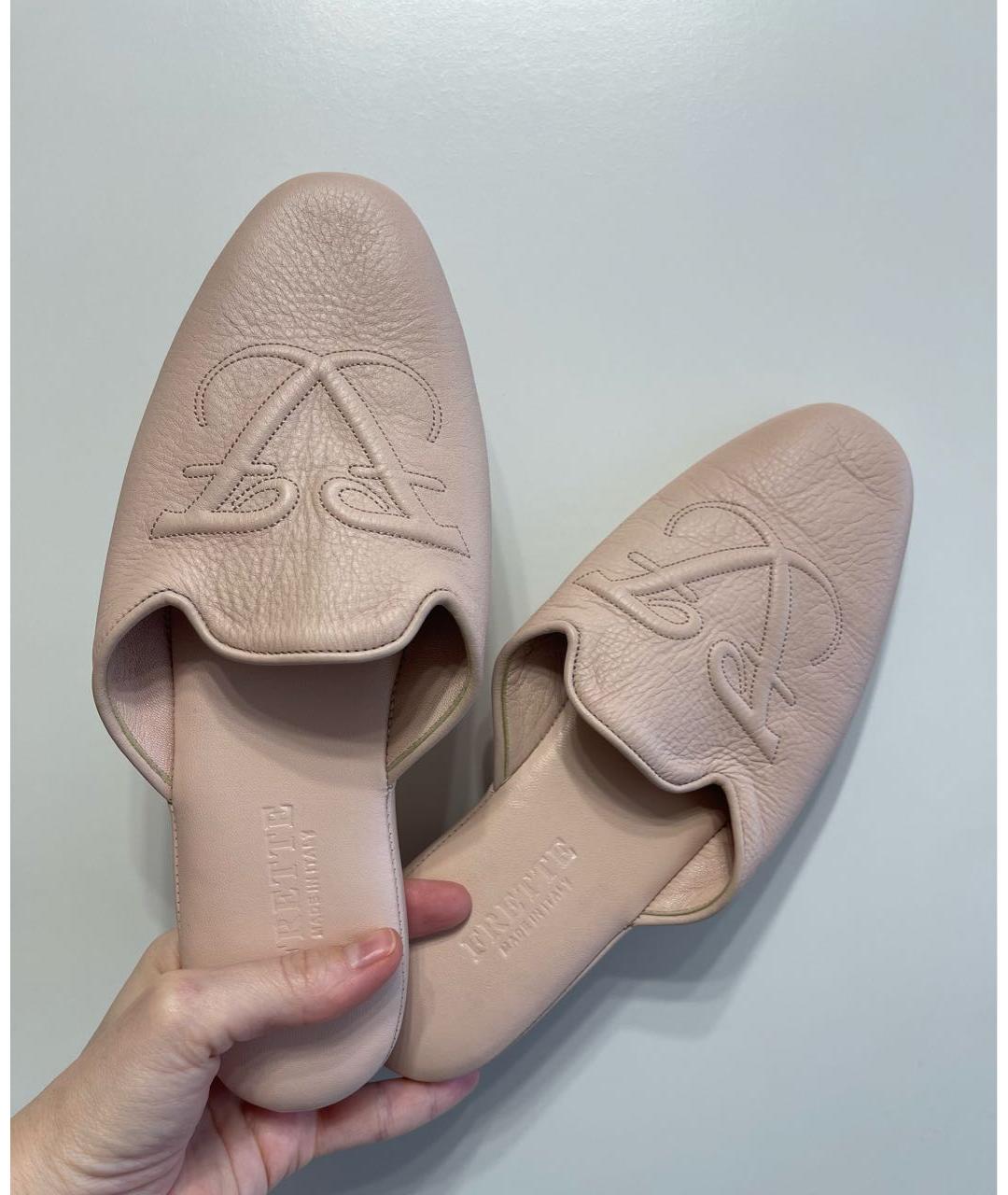 FRETTE Розовые кожаные шлепанцы, фото 5