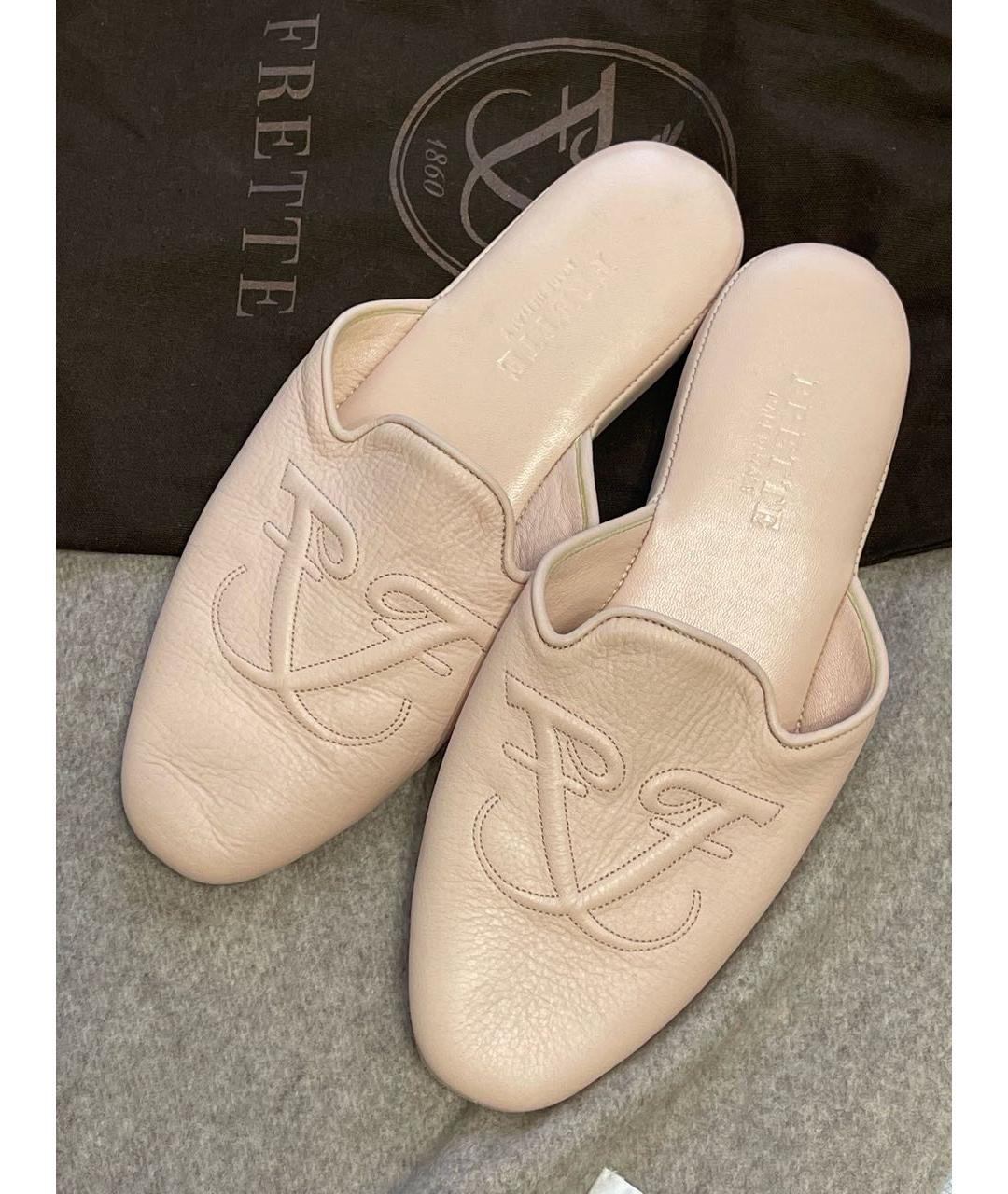 FRETTE Розовые кожаные шлепанцы, фото 2