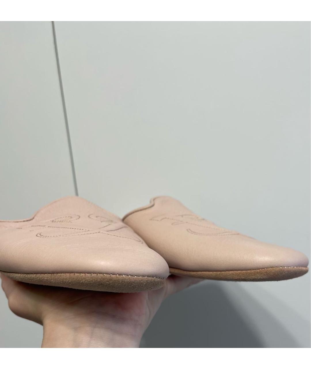 FRETTE Розовые кожаные шлепанцы, фото 6