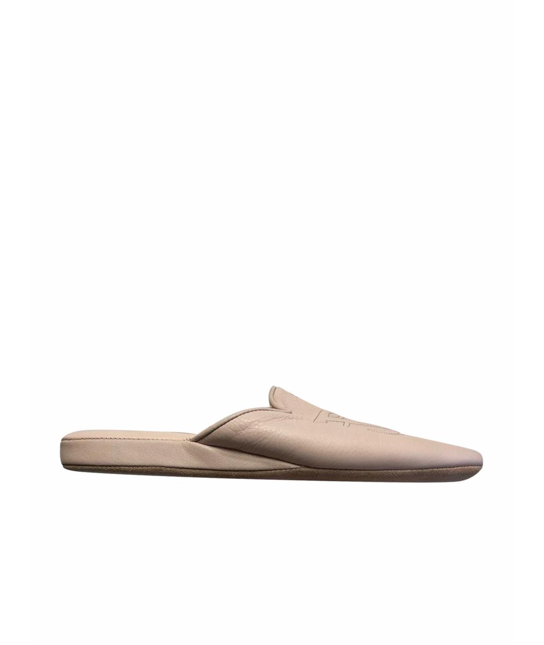 FRETTE Розовые кожаные шлепанцы, фото 1