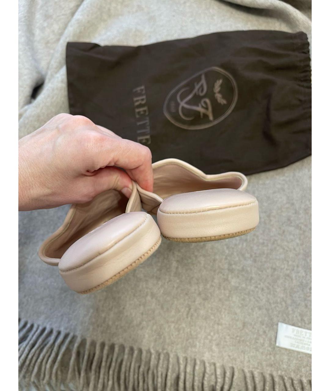 FRETTE Розовые кожаные шлепанцы, фото 3