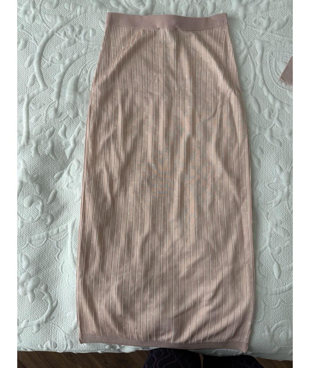 FENDI Коралловый вискозный костюм с юбками, фото 3