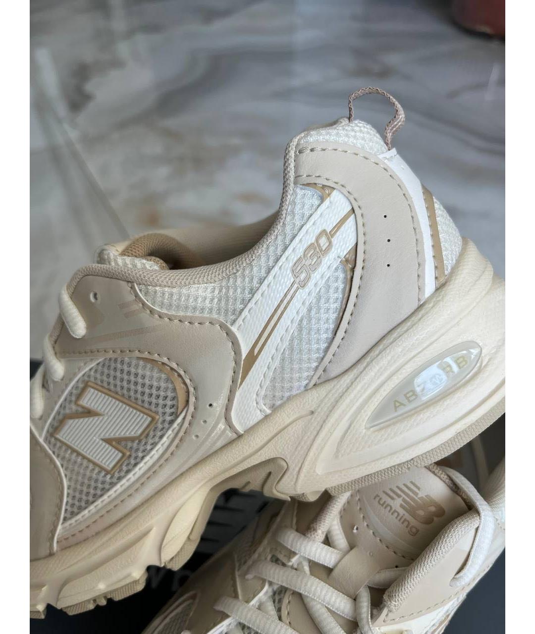 NEW BALANCE Бежевые кожаные кроссовки, фото 4