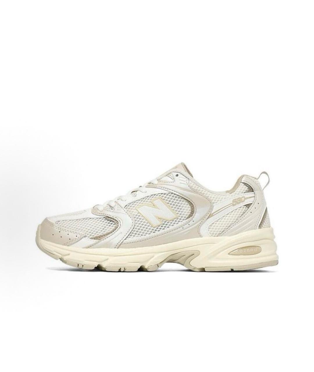 NEW BALANCE Бежевые кожаные кроссовки, фото 7