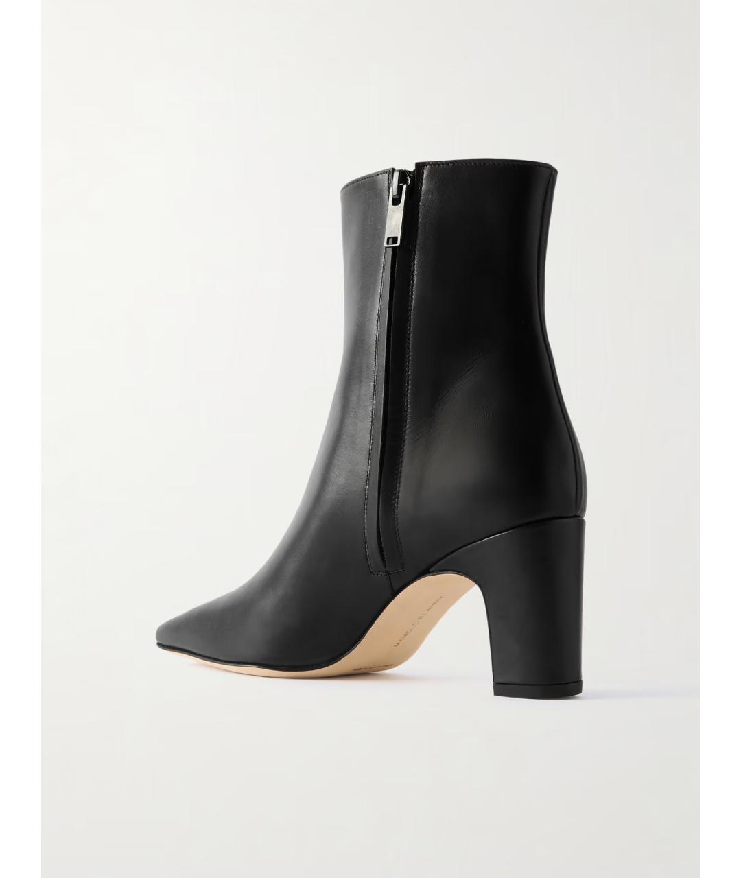MANOLO BLAHNIK Черные кожаные ботильоны, фото 3
