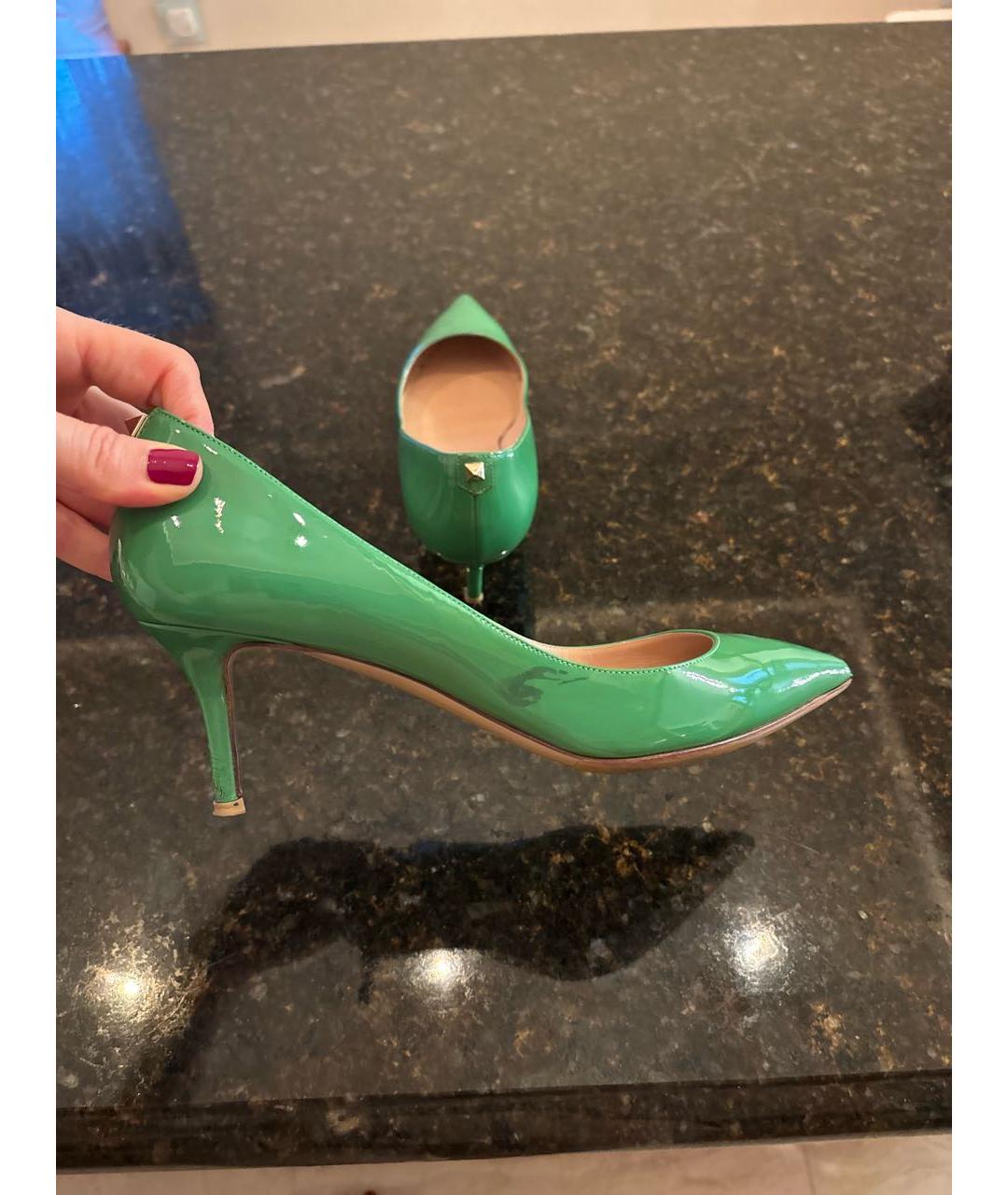 VALENTINO Зеленые туфли из лакированной кожи, фото 5