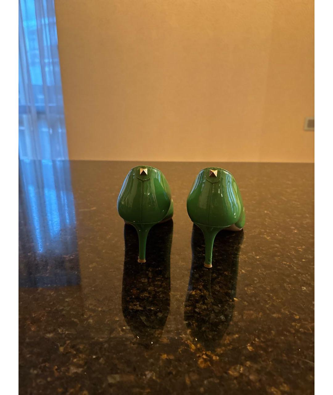 VALENTINO Зеленые туфли из лакированной кожи, фото 4