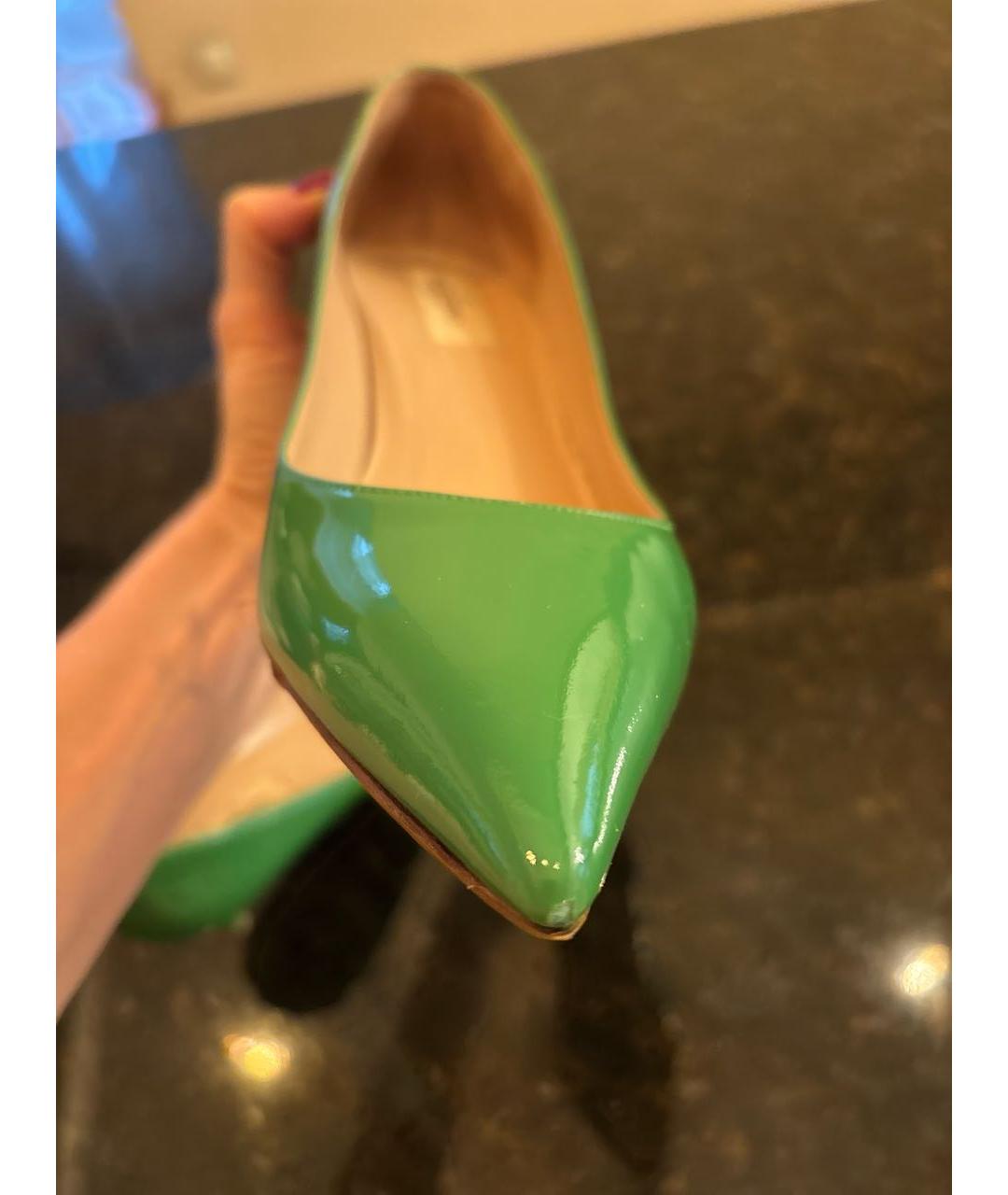VALENTINO Зеленые туфли из лакированной кожи, фото 8