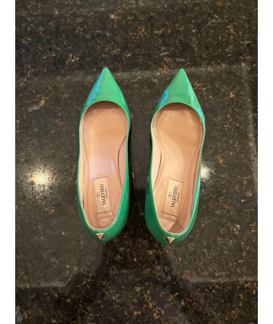 VALENTINO Зеленые туфли из лакированной кожи, фото 3