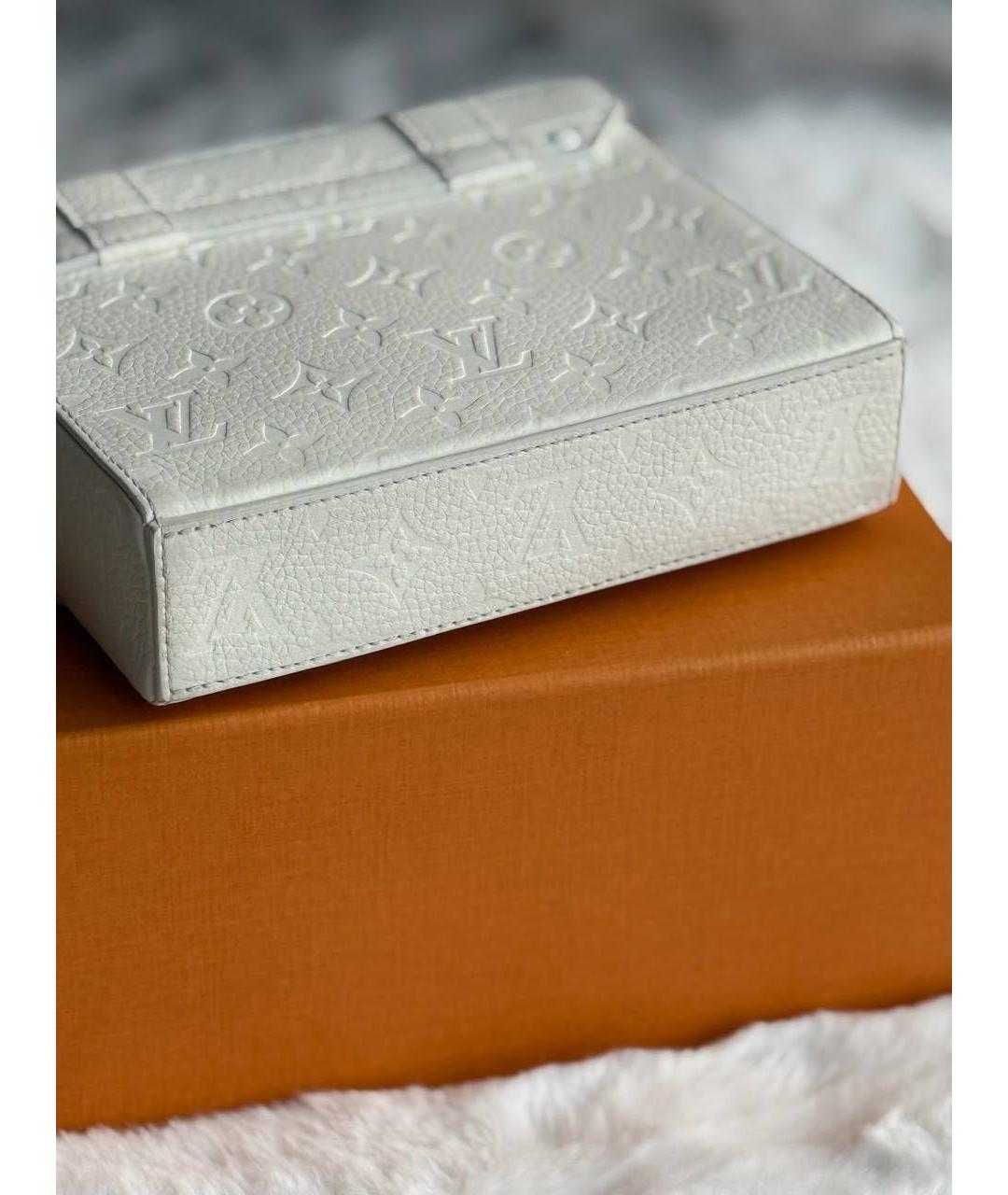 LOUIS VUITTON Белая кожаная сумка через плечо, фото 5